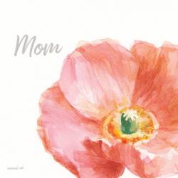 Garden Poppy Flipped on White Crop II Mom | Obraz na stenu