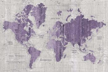 Old World Map Purple Gray | Obraz na stenu