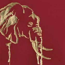 Gilded Elephant on Red | Obraz na stenu