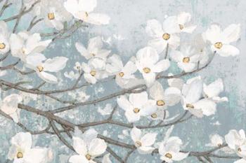 Dogwood Blossoms II Blue Gray Crop | Obraz na stenu