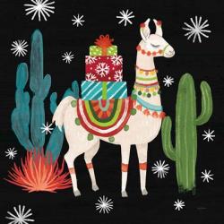 Lovely Llamas II Christmas Black | Obraz na stenu