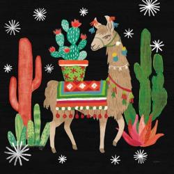 Lovely Llamas III Christmas Black | Obraz na stenu