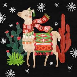 Lovely Llamas IV Christmas Black | Obraz na stenu