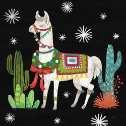 Lovely Llamas V Christmas Black | Obraz na stenu