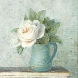 June Roses II White Blue Crop | Obraz na stenu
