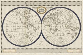 Torkingtons World Map with Indigo | Obraz na stenu