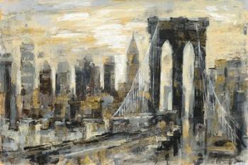 Brooklyn Bridge Gray and Gold | Obraz na stenu