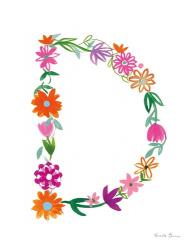 Floral Alphabet Letter IV | Obraz na stenu