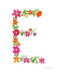 Floral Alphabet Letter V | Obraz na stenu