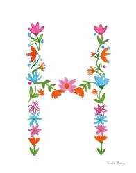 Floral Alphabet Letter VIII | Obraz na stenu