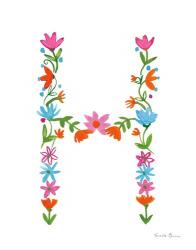 Floral Alphabet Letter VIII | Obraz na stenu