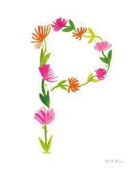 Floral Alphabet Letter XVI | Obraz na stenu