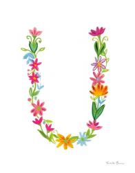 Floral Alphabet Letter XXI | Obraz na stenu