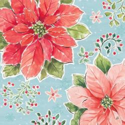 Country Poinsettias III Blue | Obraz na stenu