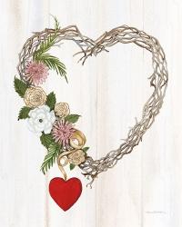 Rustic Valentine Heart Wreath I | Obraz na stenu