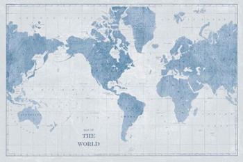 World Map White and Blue | Obraz na stenu