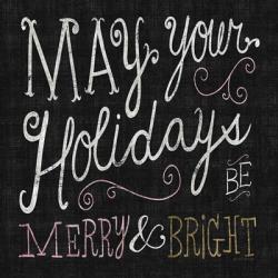 Quirky Christmas Merry and Bright Metallic | Obraz na stenu