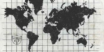Black Gild World Map I Crest | Obraz na stenu