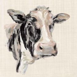 Expressionistic Cow I Neutral Linen | Obraz na stenu