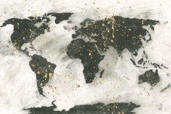 World Map Gold Speckle | Obraz na stenu
