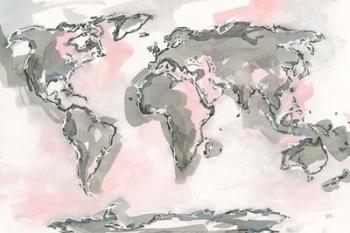 World Map Blush | Obraz na stenu