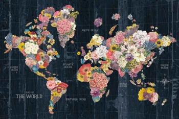 Botanical Floral Map Words | Obraz na stenu