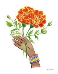 Floral Hand I No Design Tan | Obraz na stenu