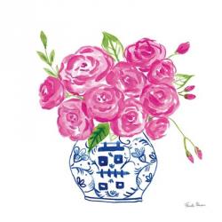 Chinoiserie Roses on White II | Obraz na stenu