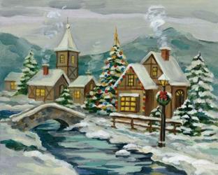 Twilight Christmas Village | Obraz na stenu
