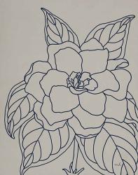 Gardenia Line Drawing Gray Crop | Obraz na stenu