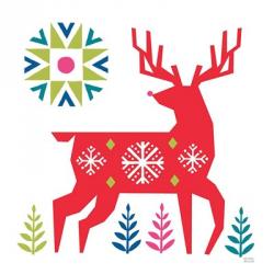 Geometric Holiday Reindeer I Bright | Obraz na stenu