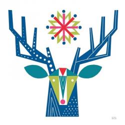 Geometric Holiday Reindeer II Bright | Obraz na stenu