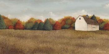 White Barn in Field Neutral | Obraz na stenu