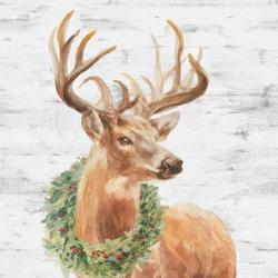 Woodland Holidays Stag Gray | Obraz na stenu