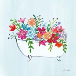 Floral Bathroom I Light Blue | Obraz na stenu