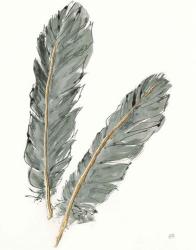Gold Feathers IV on Grey | Obraz na stenu