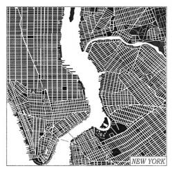 New York Map Black | Obraz na stenu