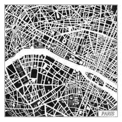 Paris Map Black | Obraz na stenu
