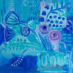 Blue Flora Abstract | Obraz na stenu