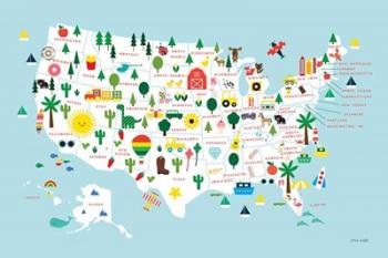 Fun USA Map | Obraz na stenu