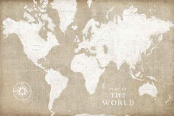 Burlap World Map I | Obraz na stenu