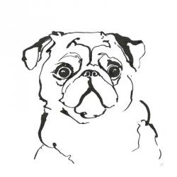 Line Dog Pug I | Obraz na stenu