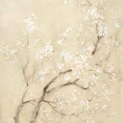 White Cherry Blossoms II Linen Crop | Obraz na stenu