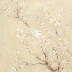 White Cherry Blossoms I Linen Crop | Obraz na stenu