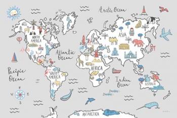 World Map Pastel | Obraz na stenu