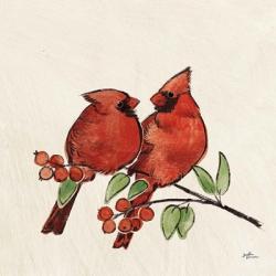 Christmas Lovebirds IX No Gold | Obraz na stenu