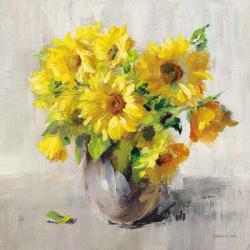 Sunflower Still Life II on Gray | Obraz na stenu