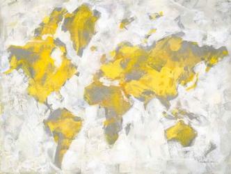 World Map Yellow Gray | Obraz na stenu