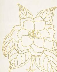 Gold Gardenia Line Drawing Crop | Obraz na stenu