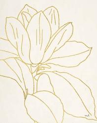 Gold Magnolia Line Drawing v2 Crop | Obraz na stenu